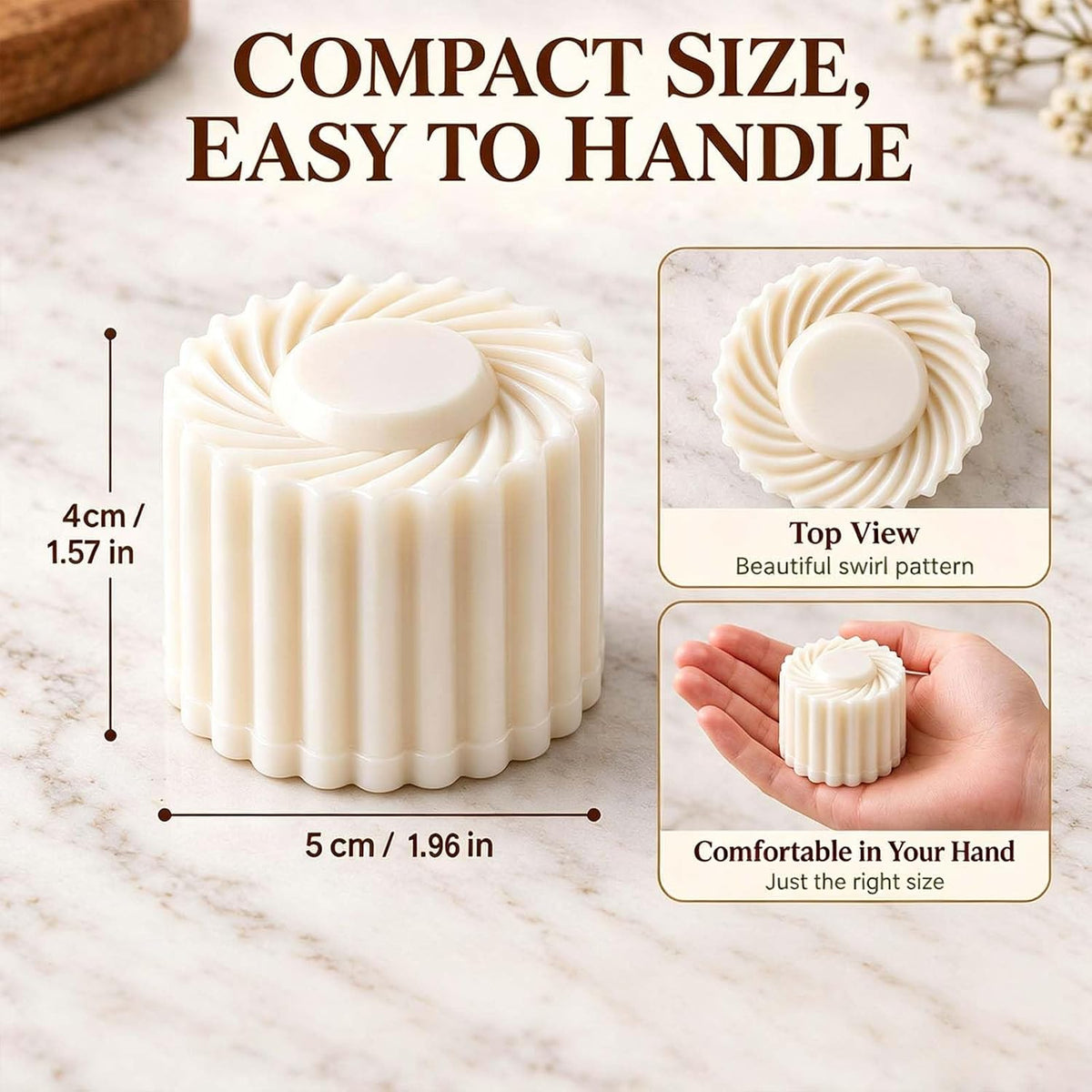 2PCS Sunflower Pattern Round Hand Press Mooncake Mold, for DIY Cookie