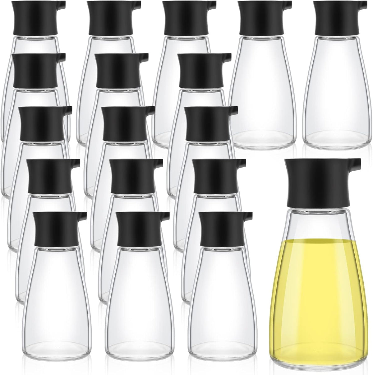 Tanlade Soy Sauce Dispenser Leakproof Cruet Dispenser Set, Black