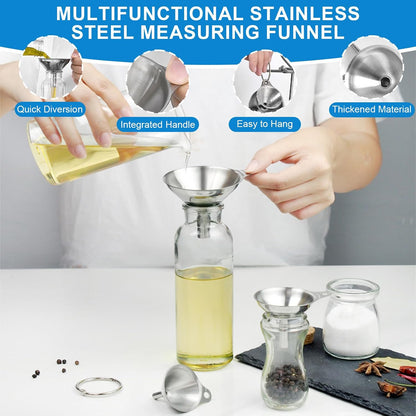 Measuring Cups and Spoons Set 21 Piece, 11 Stainless Steel Nesting Measuring Spoons and Cups with 3 Plastic Measuring Cup, 3 Funnel, 3 Brush, 1 Ruler, Measuring Cup Set for Kitchen Baking Liquid Dry
