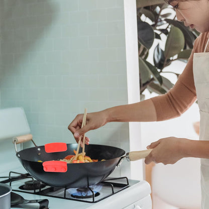 STOBAZA 4 Pieces Heat-Resistant Silicone Non-Slip Pot Handle Covers Set, Anti-scalding Frying Pan and Cast Iron Skillet Handle Sleeves for Kitchen Cooking Safety