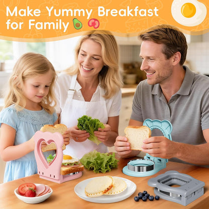 32PCS Sandwich Cutter and Sealer Set Sandwich Cutter for Kids, Vegetable Fruit Cutter Shapes with Food Picks for Kids School Lunch Bento Box Accessories Cookie Cutters