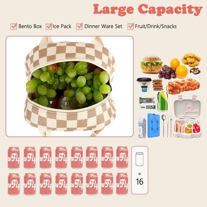 FlowFly Insulated Lunch Cooler Bag - Tote Bag Organizer for Women/Men, Black - Colors B