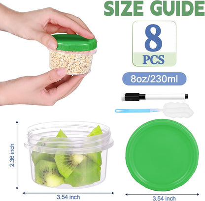 Freezer Storage Containers, 16 Pack 10 oz Plastic Food Storage Containers with Twist Top Lids, Meal Prep Containers for Soup Snack Fruit, BPA Free, Leakproof, Microwave & Dishwasher Safe