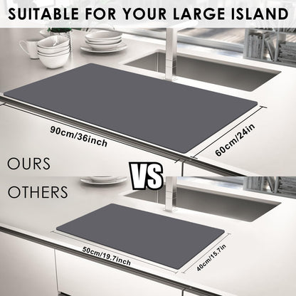 Extra Large Silicone Mat, 31.5x23.6 Inch Heat Resistant Mat for Kitchen Counter, Non Stick Silicone Baking Mat for Dough and Pastry, Thick Silicone placement Countertop Protector, Black countertop mat