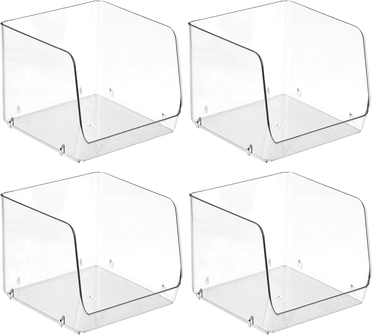 iDesign Open-Front Storage Bin - All-Purpose Bin for Kitchen, Bathroom, or Office - Clear - Made in USA