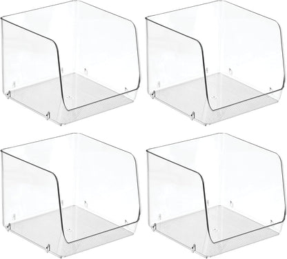 iDesign Open-Front Storage Bin - All-Purpose Bin for Kitchen, Bathroom, or Office - Clear - Made in USA