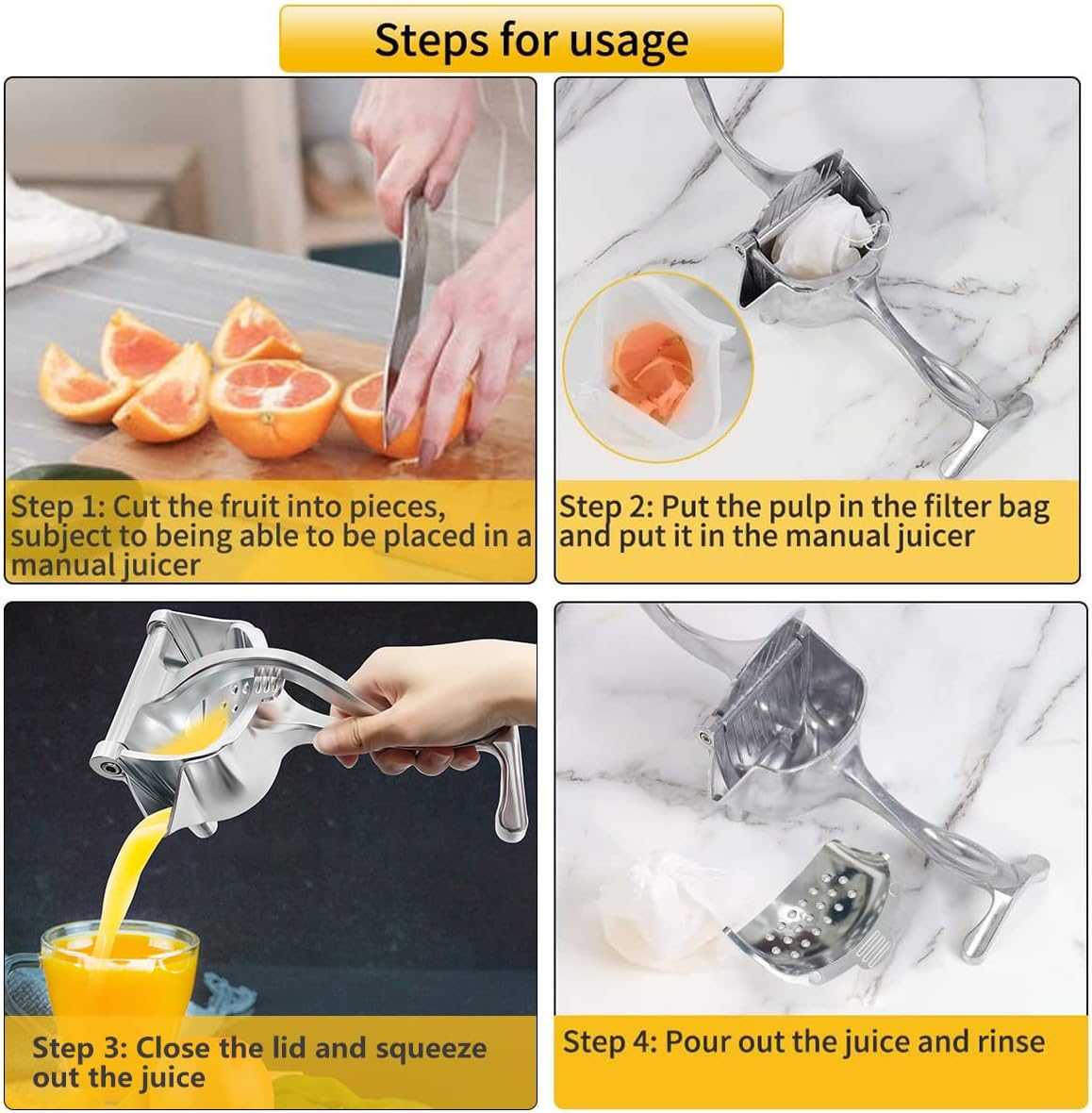 Lemon Squeezer, Aluminium Alloy Manual Fruit Juicer Citrus Juicer