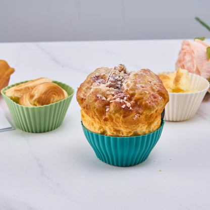 16 Pack Silicone Cupcake Liners & Baking Cups, Reusable Non-Stick Muffin Liners for Cup Cakes