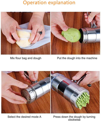 Stainless Steel Manual Pasta Maker Noodle Press Machine