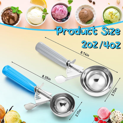 Reallnaive Ice Cream Scooper with Trigger, 4 oz, Gray