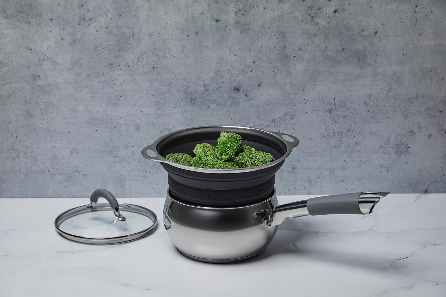 Better Houseware Silicone & Stainless Steel Collapsible Colander – 9.5" Diameter