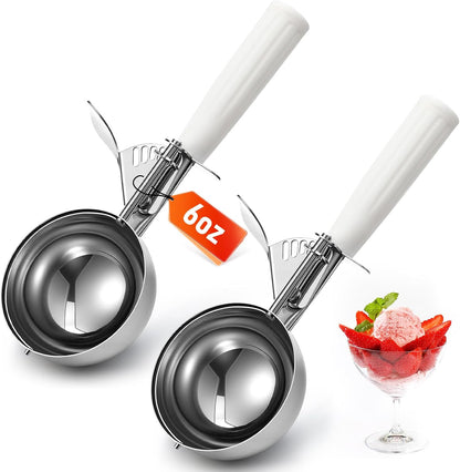 Reallnaive Ice Cream Scooper with Trigger, 4 oz, Gray