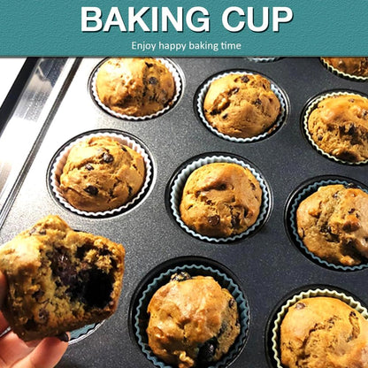 Extra Large Silicone Cupcake Muffin Cups 12 Pcs, 3.54 Inch Muffin Liners, Reusable Jumbo Silicone Baking Cups Easy to Clean, Great for Cupcake, Mousse(3 Green, White)