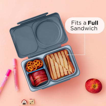 Omie OmieBox UP bento Box for Kids | Insulated Lunch Box | Leak Proof Vacuum Insulated Thermal Food jar | Cooler ice Pack | 2 Compartments (Cherry Pink)