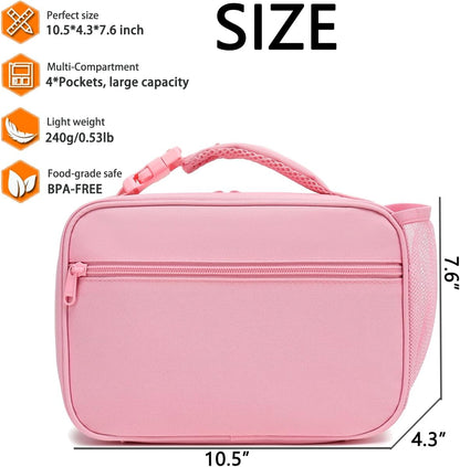 GYEUKHAM Insulated Lunch Box for School, Thermal Reusable Durable Freezable Lunch Bags for Kids Boys Girls Men Women - Small Soft Cooler Portable Lunch Tote Kit for Work Picnic Travel,Black