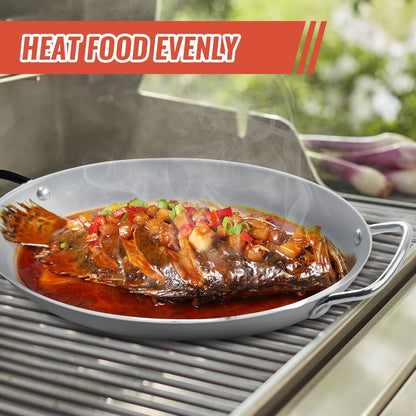 Grill Pan - 11'x15'' BBQ Grill Topper With Handles