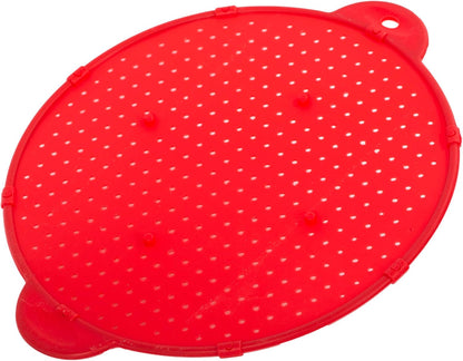 Luciano Housewares Multifunctional Frying Pan Silicone Splatter Screen, Red, Large