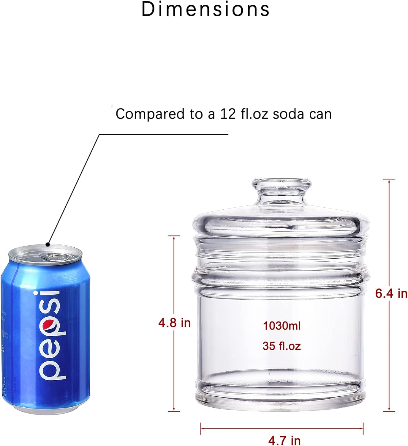 64 oz Reinforced Large Acrylic Canister with Locking Clamp, Airtight Flip Jar | Food Storage Container for Flour, Sugar, Coffee, Candy, Cookie etc