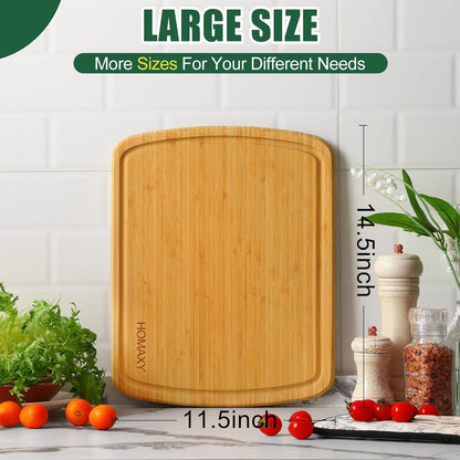 Homaxy Extra Large Bamboo Cutting Boards for Kitchen, 18x12.5" Wood XL Cutting Board with Juice Groove, Butcher Block Wooden Chopping Board for Kitchen, Meat, Cheese, Fruit & Vegetables - Pre Oiled