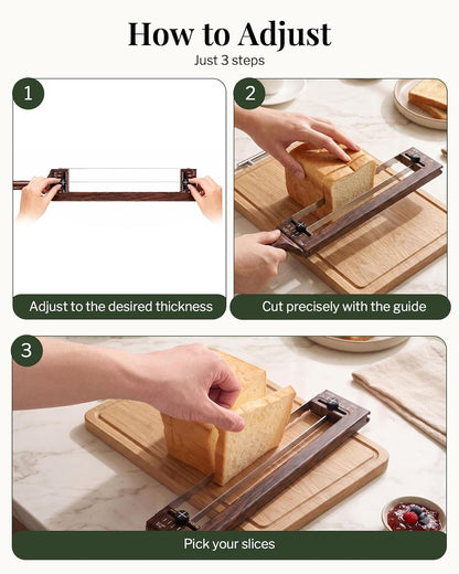 Adjustable Bread Knife, Ambidextrous Design Bread Slicer for Homemade Bread