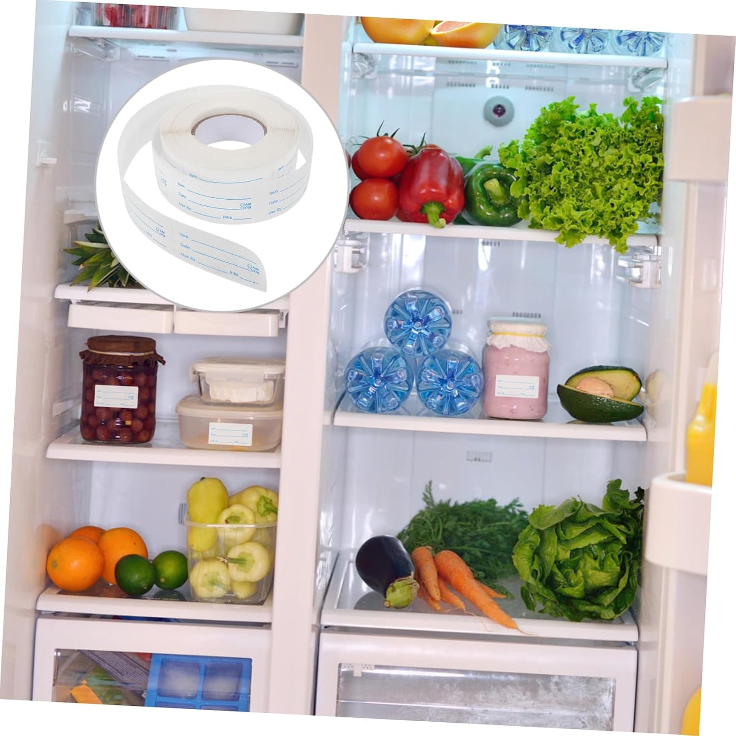 1roll Food Date Labels Stickers Removable Adhesive Stickers for Organizing Fridge Containers Safe Kitchen Storage Easy Application for Home Catering Use