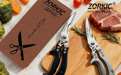 Kitchen Scissors Poultry Shears Heavy Duty Black, Dishwasher Safe Japan Kitchen Shear for Food Chicken Scissor, Fish, Meat Cutting Scissors Cooking Shears Gifts for Men Women