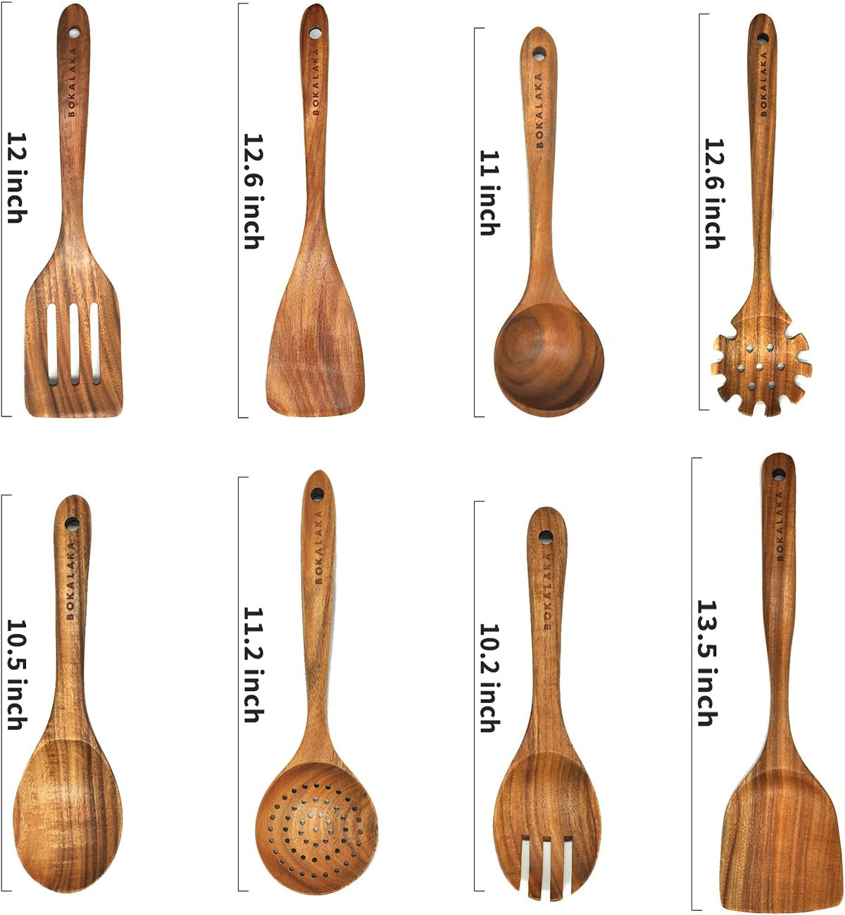 Wooden Spoons for Cooking, Natural Teak Wooden Kitchen Utensils Set Wooden Utensils for Cooking Wooden Cooking Utensils Wooden Spatulas for Cooking (10)