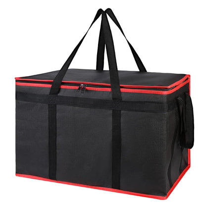 Bodaon Insulated Food Delivery Bag, XXXL Pizza Delivery Bags for Hot and Cold Food, Commercial, Large Capacity Reusable Warming Bag, Catering Cooler Bag for Rideshare, Warmers for Parties (Black, 1Pk)