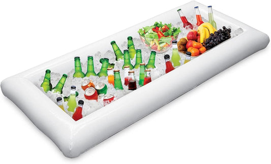 Jasonwell Inflatable Serving Bars Ice Buffet Salad Serving Trays Food Drink Holder Cooler Containers Indoor Outdoor BBQ Picnic Pool Party Supplies Luau Cooler w Drain Plug