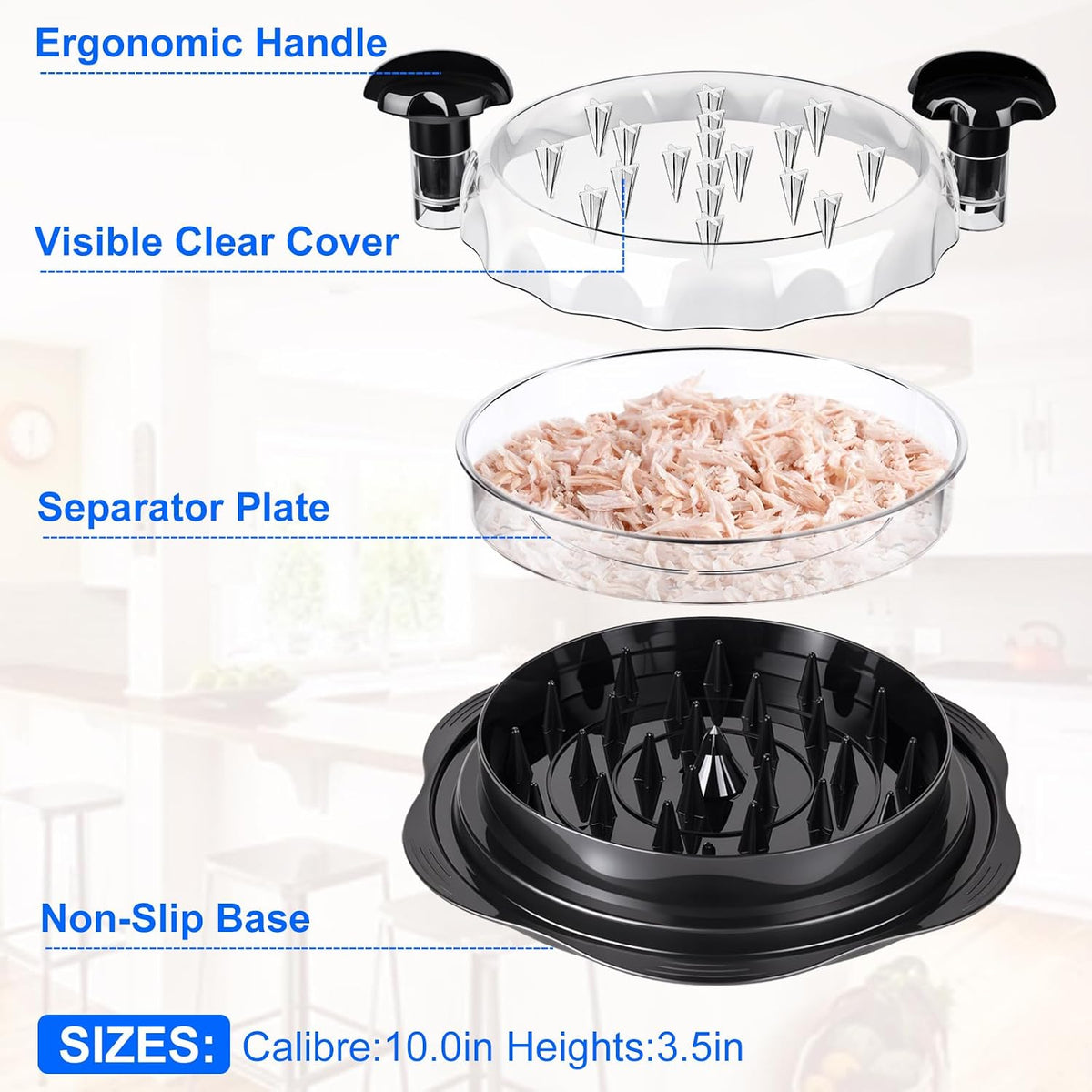 Chicken Breast Shredder, Large Visible Meat Shredder Tool Twist