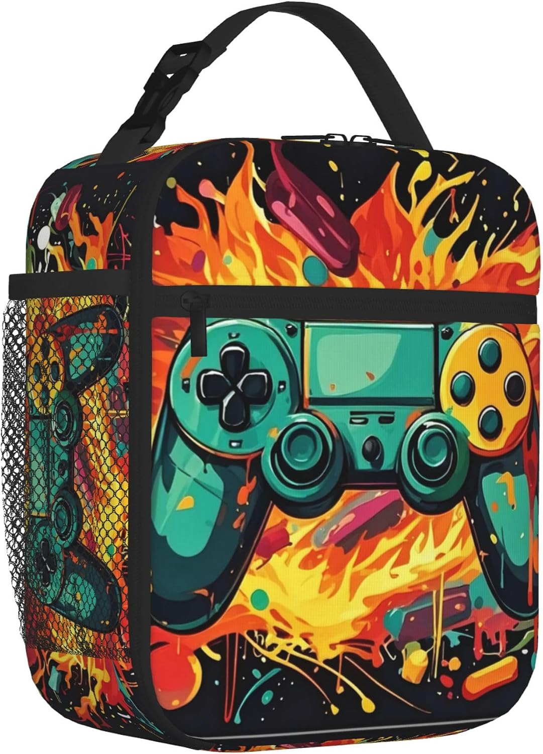 Dinosaur Volcano Insulated Lunch Bag for Women & Men, Reusable Leak-Proof Lunch Box with Cooler Compartment, Lunch Tote for Adults Work Travel Picnic Durable & Washable