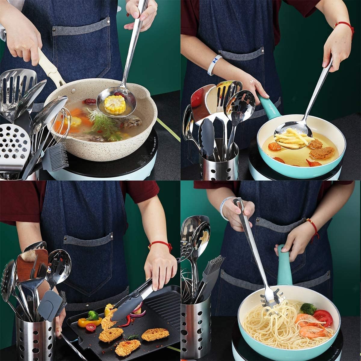 Stainless Steel Spatulas, Berglander Slotted Turner, Metal Turner For Cooking, Kitchen For Nonstick Cookware, Barbecue Spatulas, Dishwasher Safe, Easy to Clean