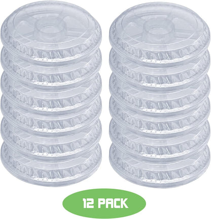 Tiaiidi 12 Pack Plastic Appetizer Trays with Lids,Disposable Compartment Serving Platters,6 Sectional Catering Trays for Serving Food