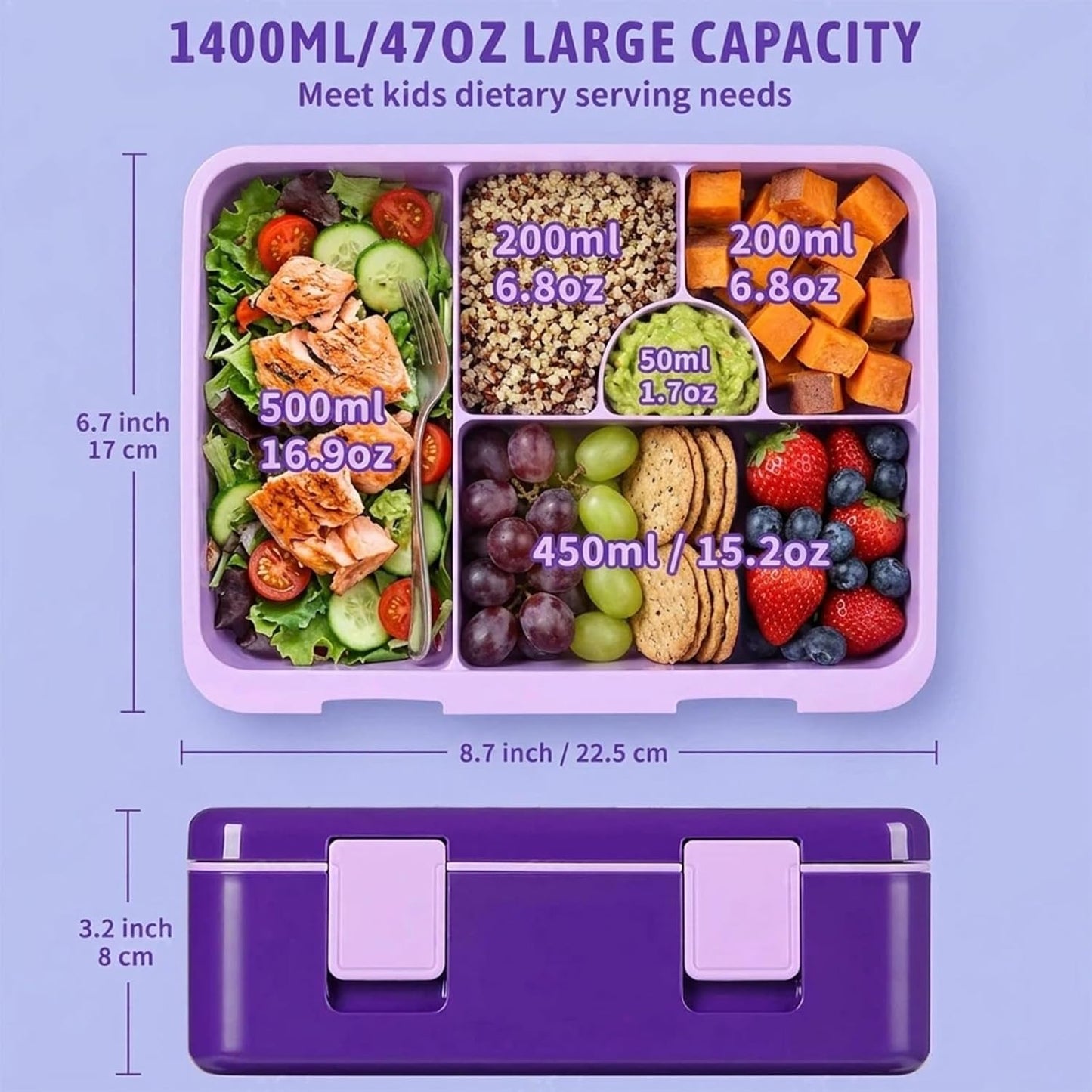 rockpapa Chill Kids Lunch Box Set with Leakproof 5.5 Cups Bento Box, Reusable Ice Pack, 14oz Insulated Water Bottle & Lunch Bag, BPA-Free Microwave Safe for School Boys Girls (Black Games)