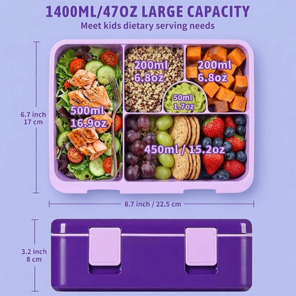 rockpapa Chill Kids Lunch Box Set with Leakproof 5.5 Cups Bento Box, Reusable Ice Pack, 14oz Insulated Water Bottle & Lunch Bag, BPA-Free Microwave Safe for School Boys Girls (Black Games)