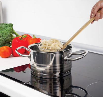 Helen's Asian Kitchen Deep Spider Strainer, 6-Inch Stainless Steel Mesh Basket With Bamboo Handle, For Noodles, Dumplings, Wontons, Deep Frying, And Draining Tasks