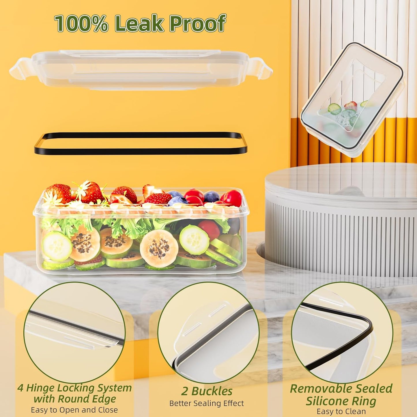 62 PCS Large Food Storage Containers with Lids Airtight (31 Lids &31 Containers) - Leakproof Meal-Prep Containers for Kitchen Storage Reusable Plastic Microwave/Dishwasher Safe with Labels & Pen