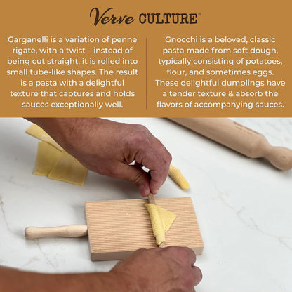 Italian Gnocchi and Garganelli Board with Rolling Pin by Verve CULTURE - Handmade in Italy