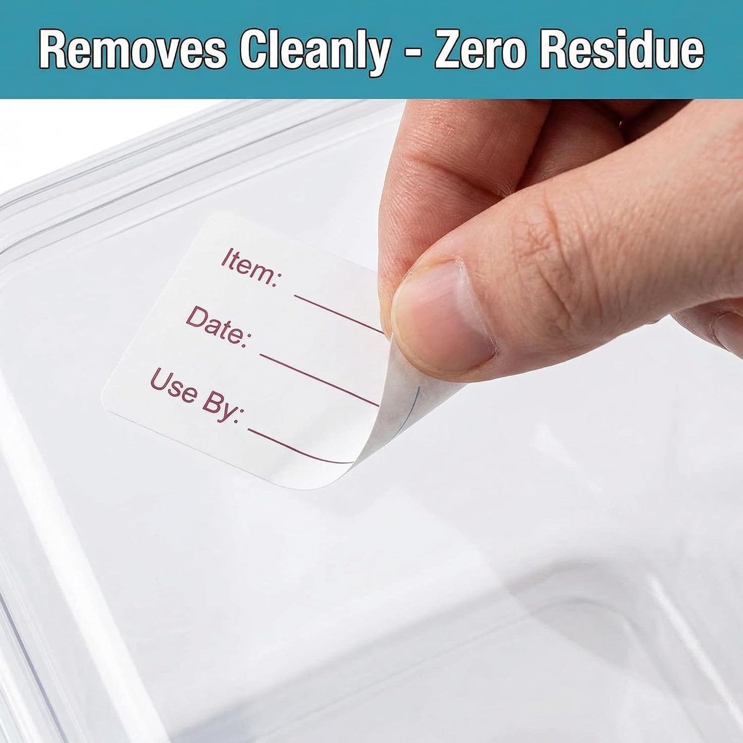 Food Storage Labels, 1 x 2 Inch, 1000 Pieces Removable Freezer Stickers, 2 Rolls