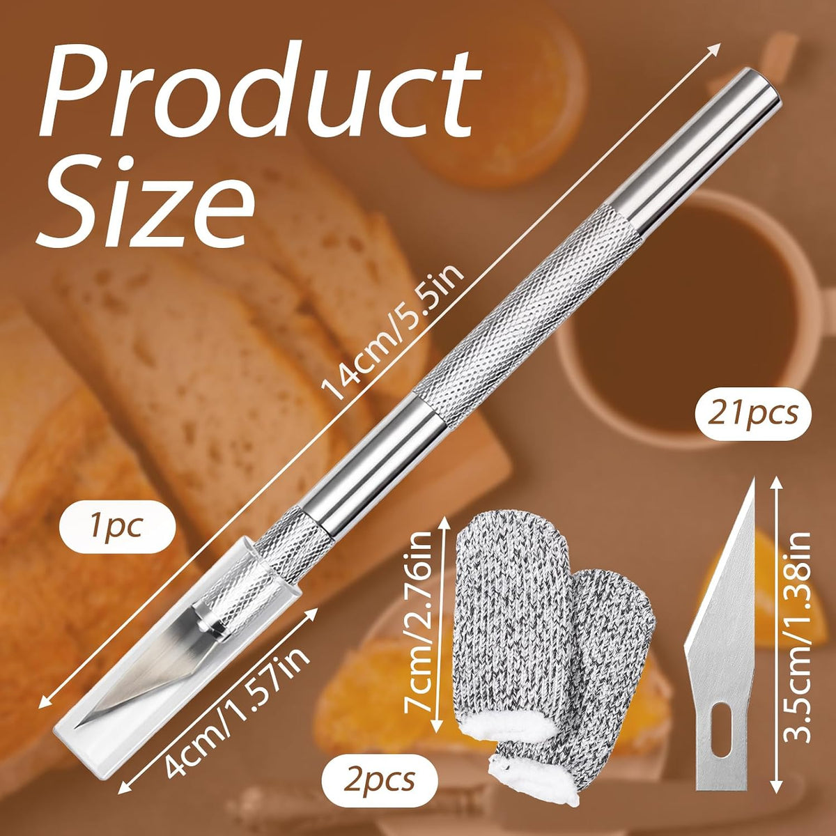 Premium Bread Lame Kit, Professional Sourdough Scoring Tool with 21 Replaceable Blades, 2 Finger Sleeves, Safety Cover Stainless Steel Dough Scoring Knife for Home Baking, Handmade Bread Making