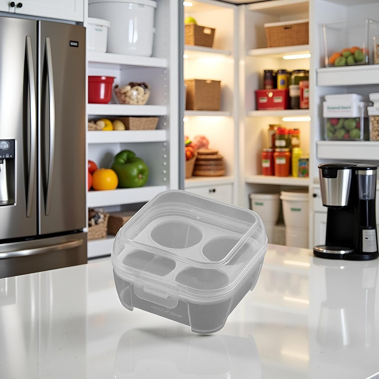Clear Egg Storage Box,Deviled with Lid Container,Egg Dispenser Holder Case Refrigerator Crisper Picnic Travel Keeper Portable Egg Carriage for Tray Refrigerator Parts and Accessories