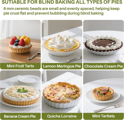 Sukh Pie Weights for Baking 0.92LB - Ceramic Baking Beans for Blind Baking
