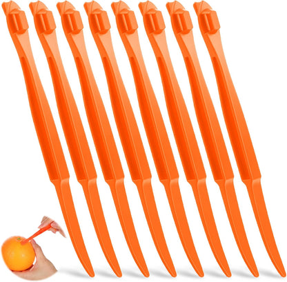 8 Pcs Orange Peeler Citrus Peeler Long Handle Plastic