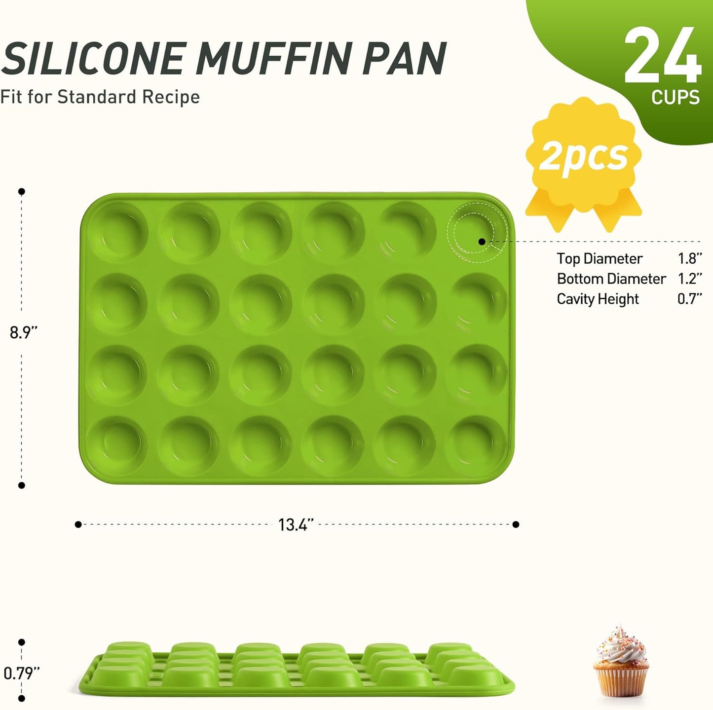 2 Pack 12 Cups Silicone Muffin Pan with Metal Reinforced Frame Regular Size Silicone Molds Cupcake Cake Baking Pans Cookie Baking Chocoflan Cupcake Mold Nonstick Muffin Tin Home Baking Supplies