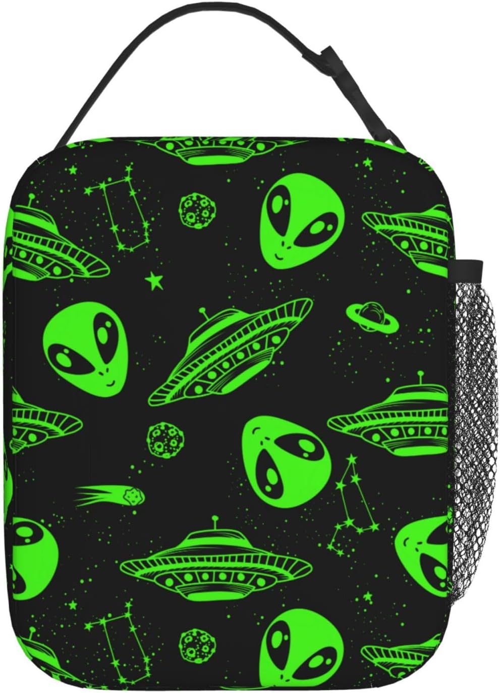Black Cat Reusable Lunch Box Food Bag Insulated Lunch Bag for Teenage Boys Girls School Beach