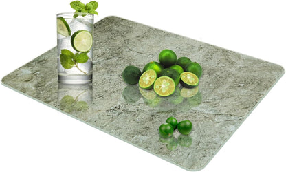 JAMBALAY Tempered Glass Cutting Boards for Kitchen, Gold 12"x8" & 16"x12" Glass Cutting Board Set with Marble Design, With Non Slip Foot, Shatter and Heat Resistant, Dishwasher Safe