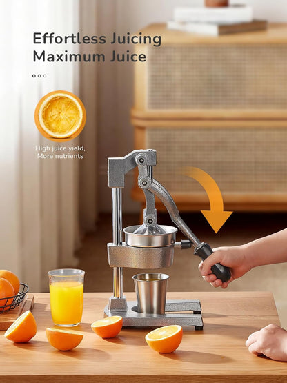 QCen Manual Citrus Juicer Cast Iron Heavy Duty Orange Press