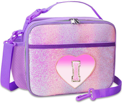 RHCPFOVR Kids Initial Lunch Bag - Insulated Lunch Box for Boys Girls,Washable Lunch Bag and Reusable Toddler Leak-proof Lunchbox for School and Daycare - Colors A
