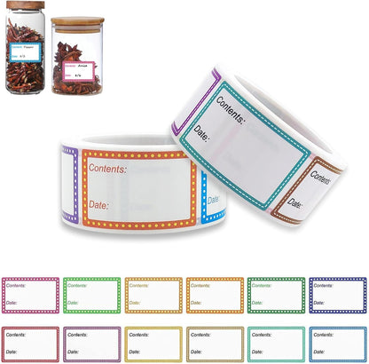 Removable Freezer Labels, 1 X 1.6in Food Date Stickers for Food Containers 1000pcs Refrigerator Food Storage Labels Kitchen Freezer Tape to Write On No-Residue Easy Peel Off