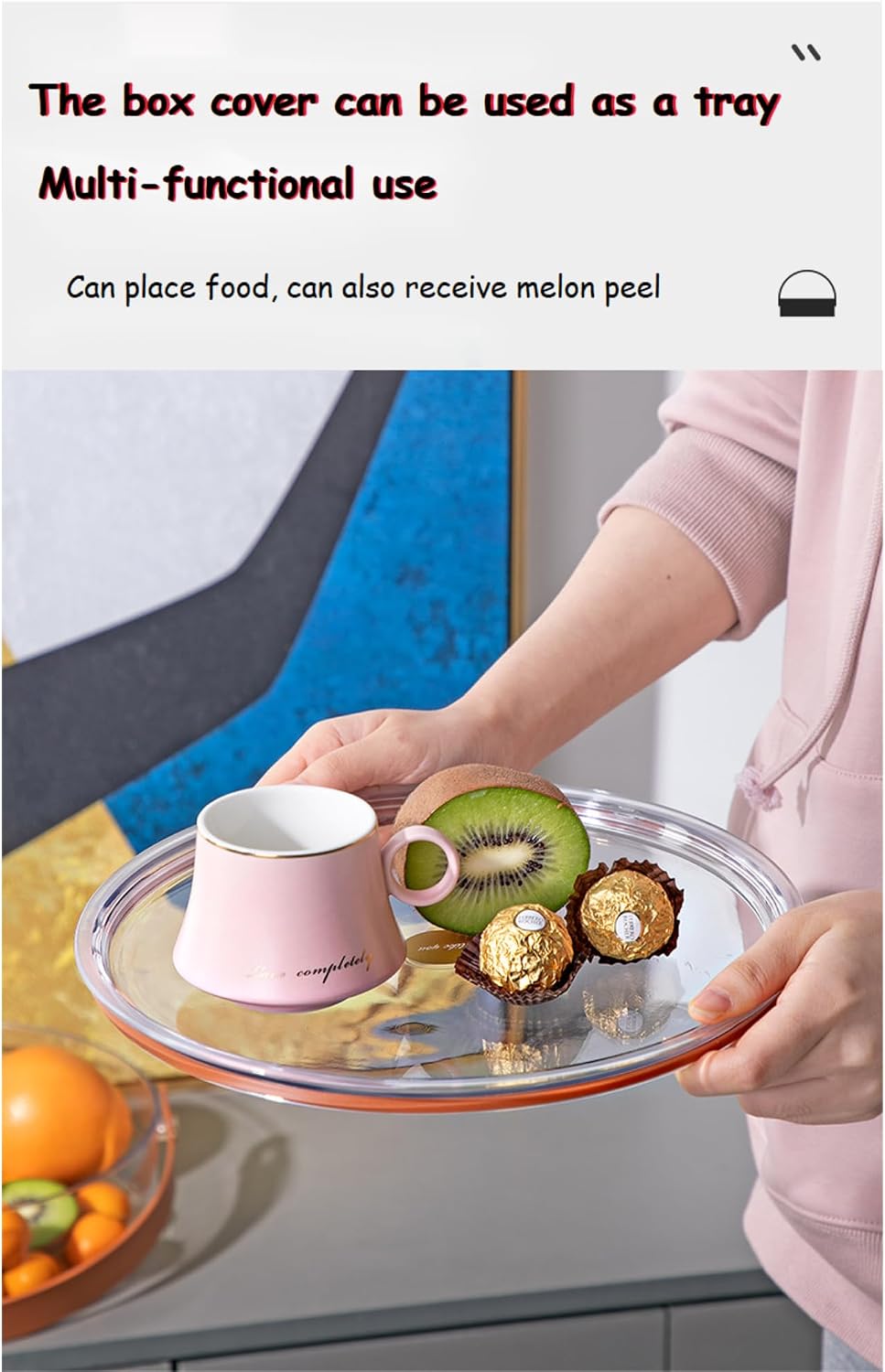 Round Plastic Divided Snack Box with Lid & Handle – Snackle Box Container for Fruits, Veggies, Candy, Travel, and Party Serving.